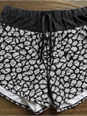 Avia Black and White Printed Athletic Shorts